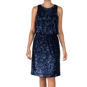 Navy Sequin Dress by Cachet is in like new condition. Size 4